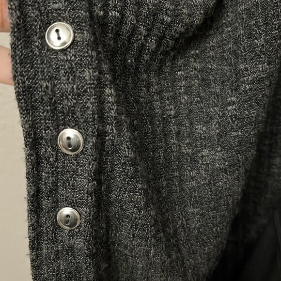 Candies Open Front Cardigan Ribbed Poncho with Suede Pockets/button detail L/XL - Picture 9 of 12